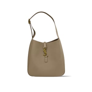 Saint Laurent Le 5 A 7 Soft Small Hobo Bag In Smooth Leather Grey