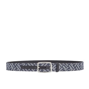 Fendi Silver Buckle FF Pattern 35mm Belt For Men