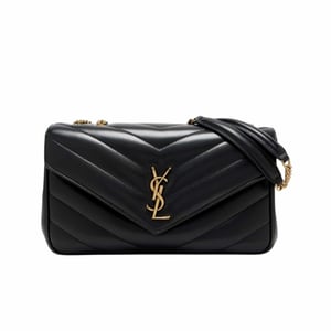 Saint Laurent Loulou Medium Chain Bag Black 29Cm