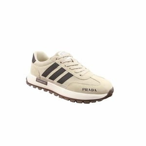 Prada Men?S Sneakers Suede With Stripe Beige