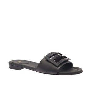 Fendi Signature Leather Sandals Slide Black 0400014271536