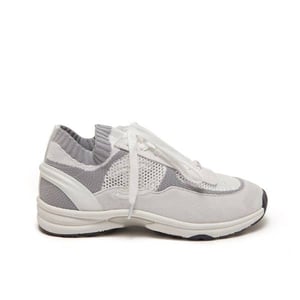 Chanel Cruise Sock Sneakers White Gray