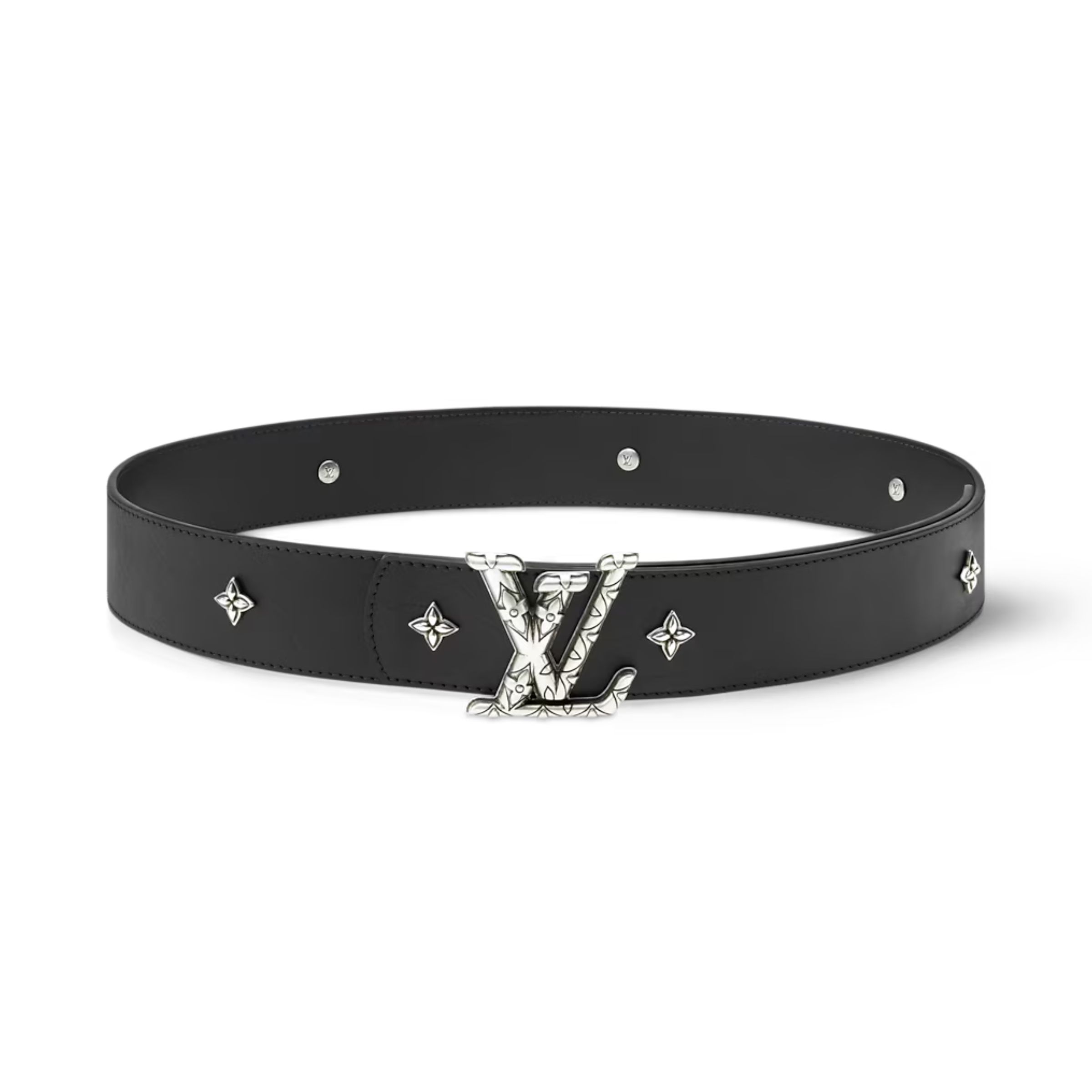 Louis Vuitton Dimension Drift Flower Studs 40mm Reversible Belt Black M4648V