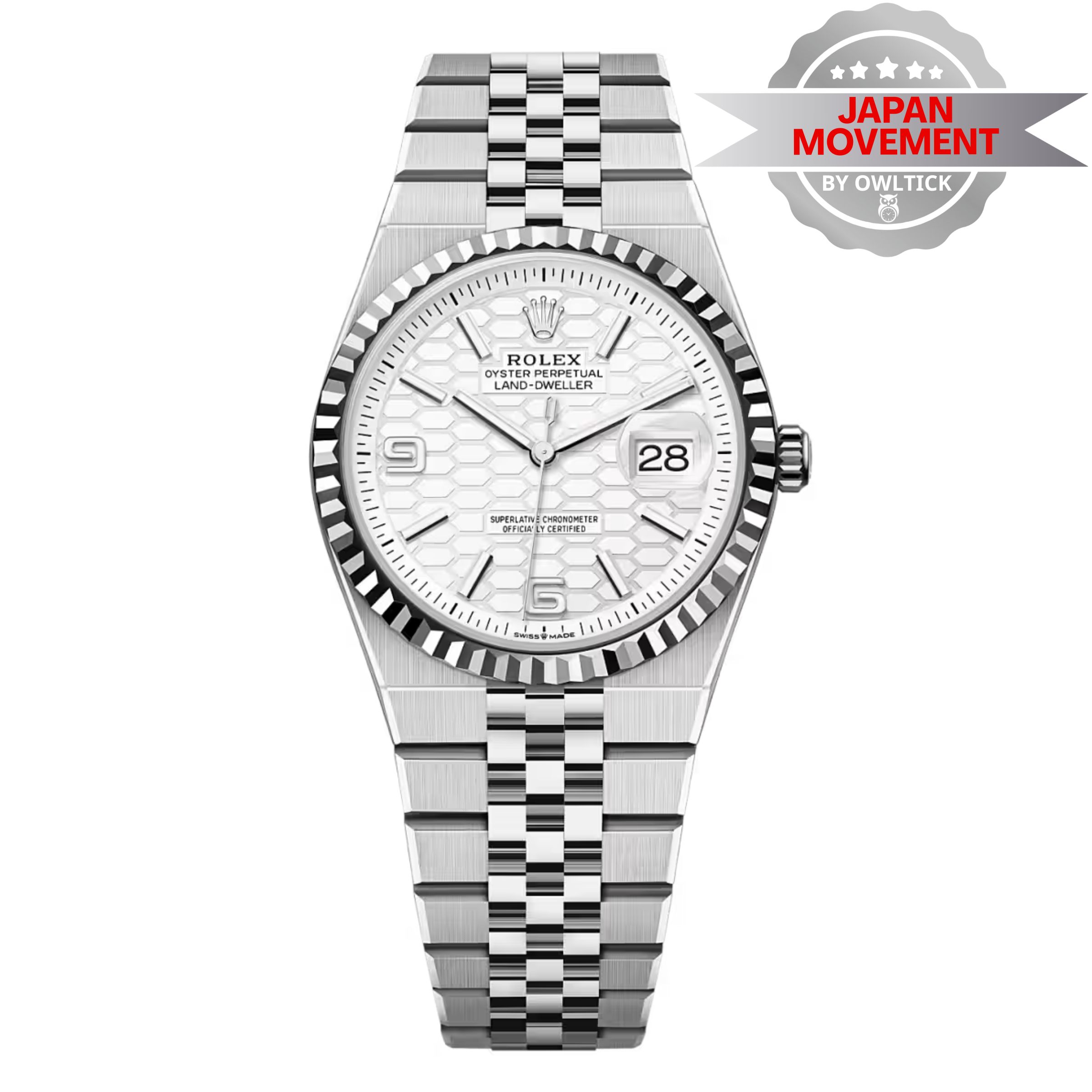 [Superclone] Rolex Land-Dweller 36mm Intense White Rolesor Dial Flat Jubilee 127234