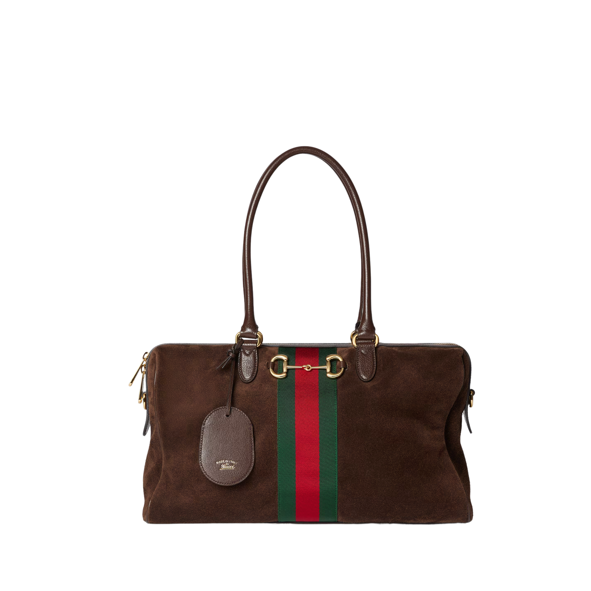 Gucci Borsetto Large Boston Bag Dark Brown Suede 38.5cm/15.2in