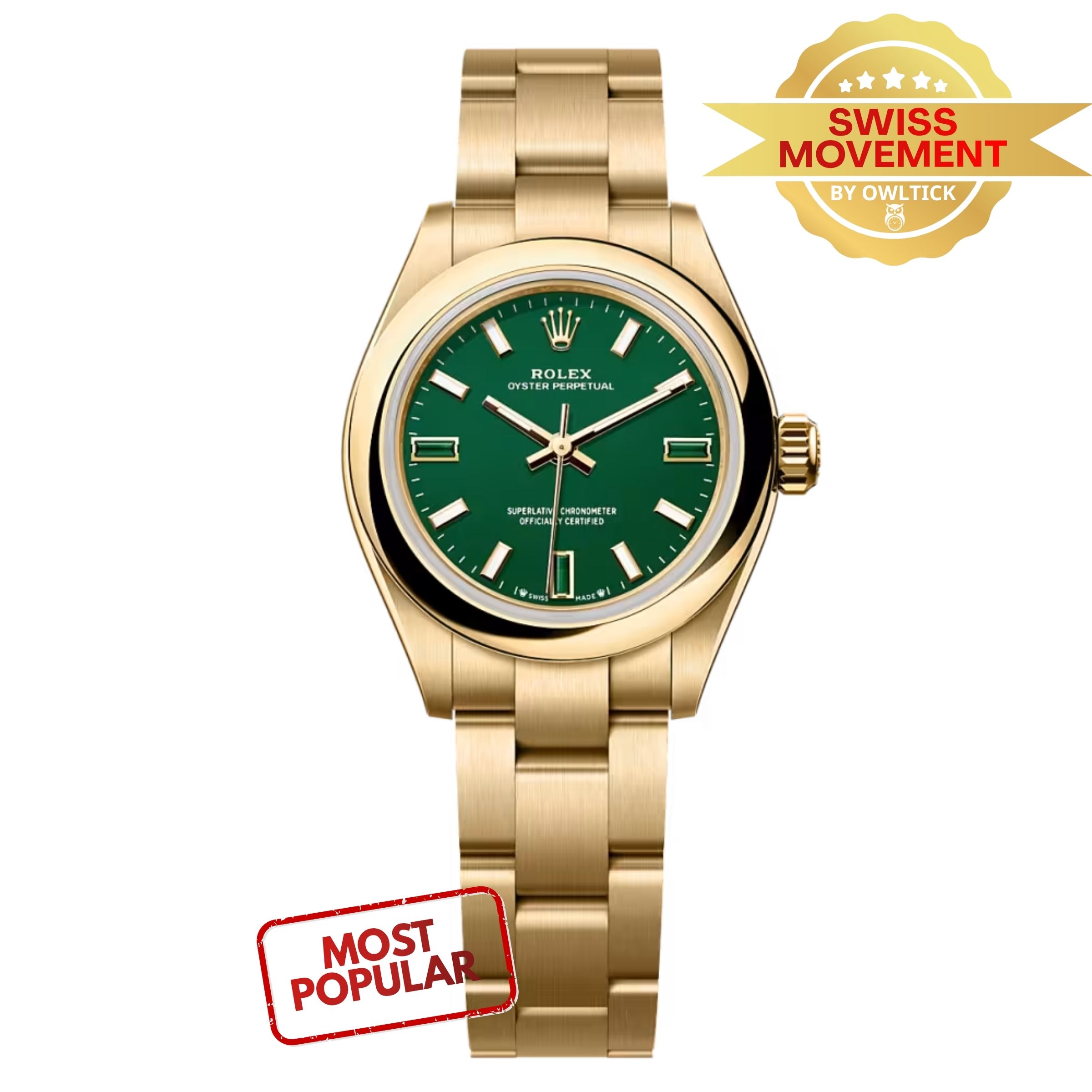 [Superclone] Rolex Oyster Perpetual 28mm Green Stone Dial Oyster 276208