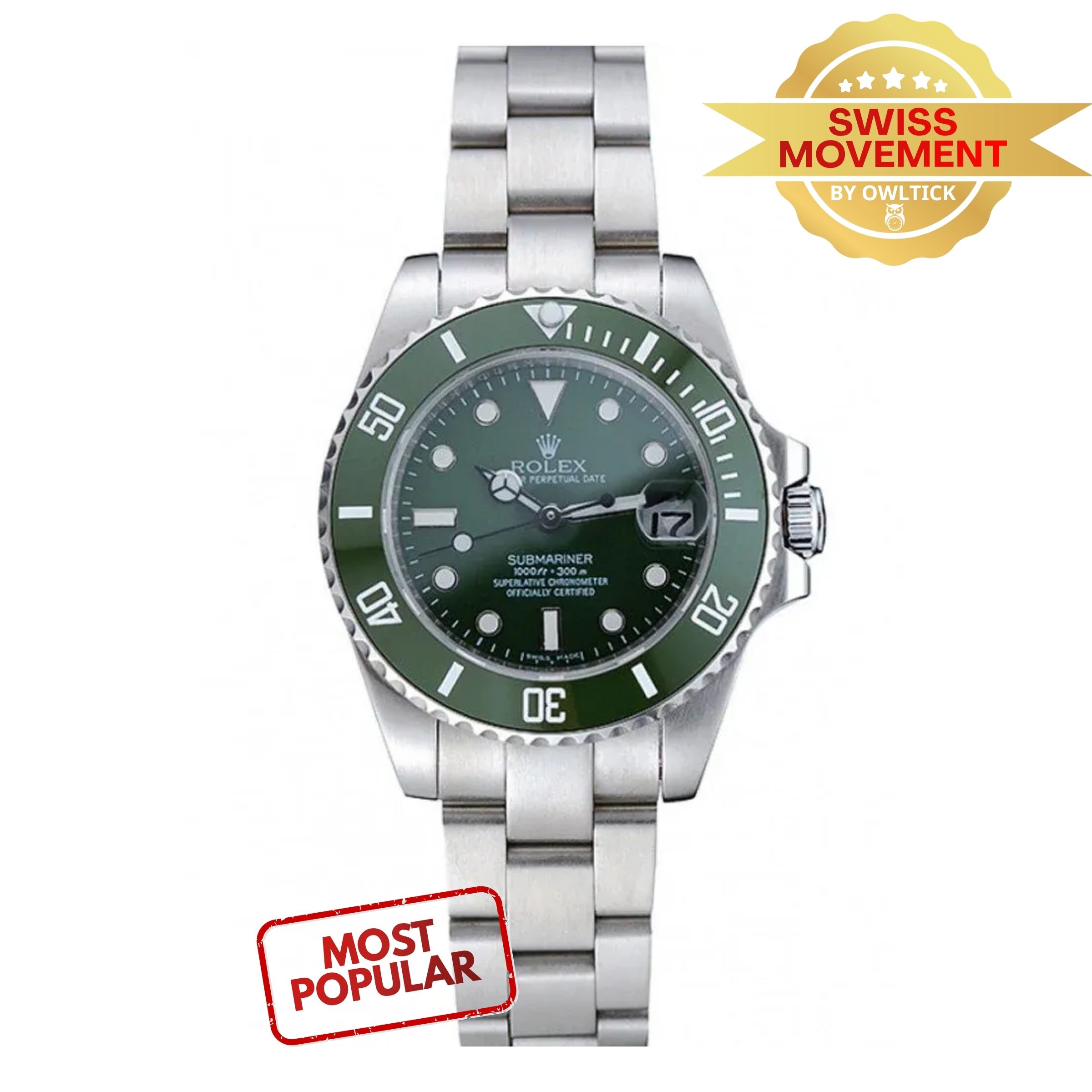 [Superclone] Rolex Submariner Date 35mm Green Dial 1454151