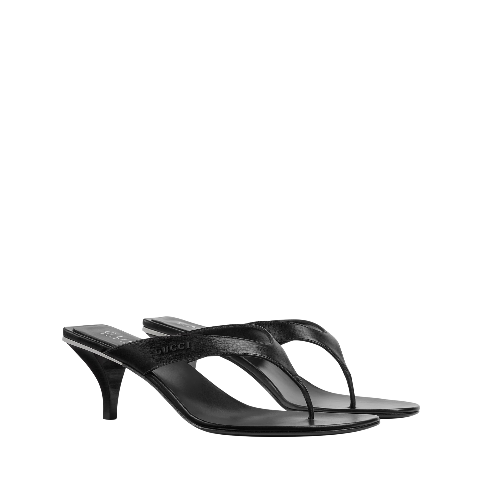 Gucci Vittoria Thong Black Leather 865403 For Women