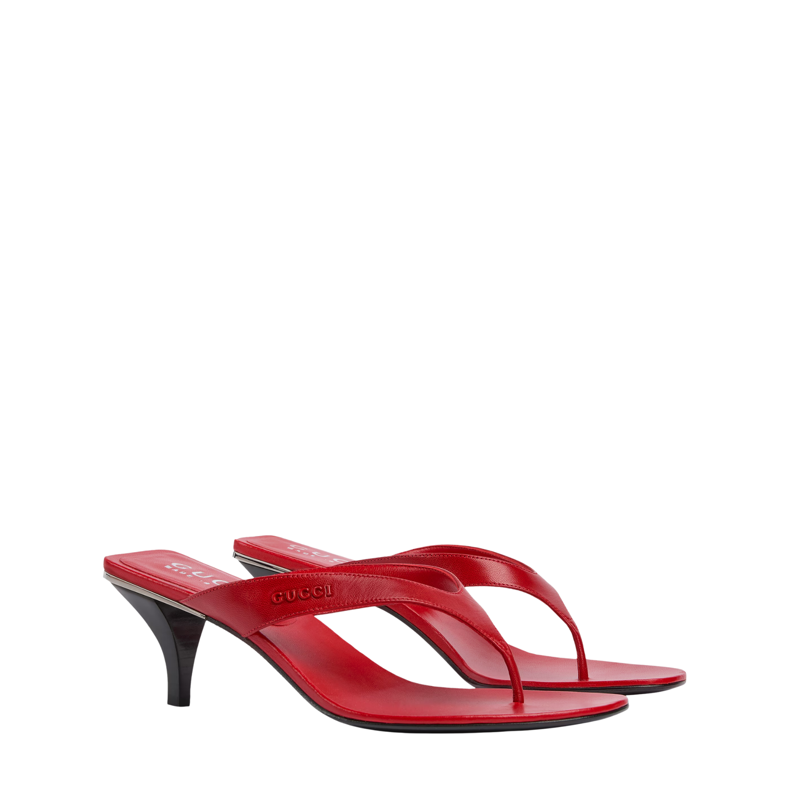 Gucci Vittoria Thong Red Leather 865403 For Women