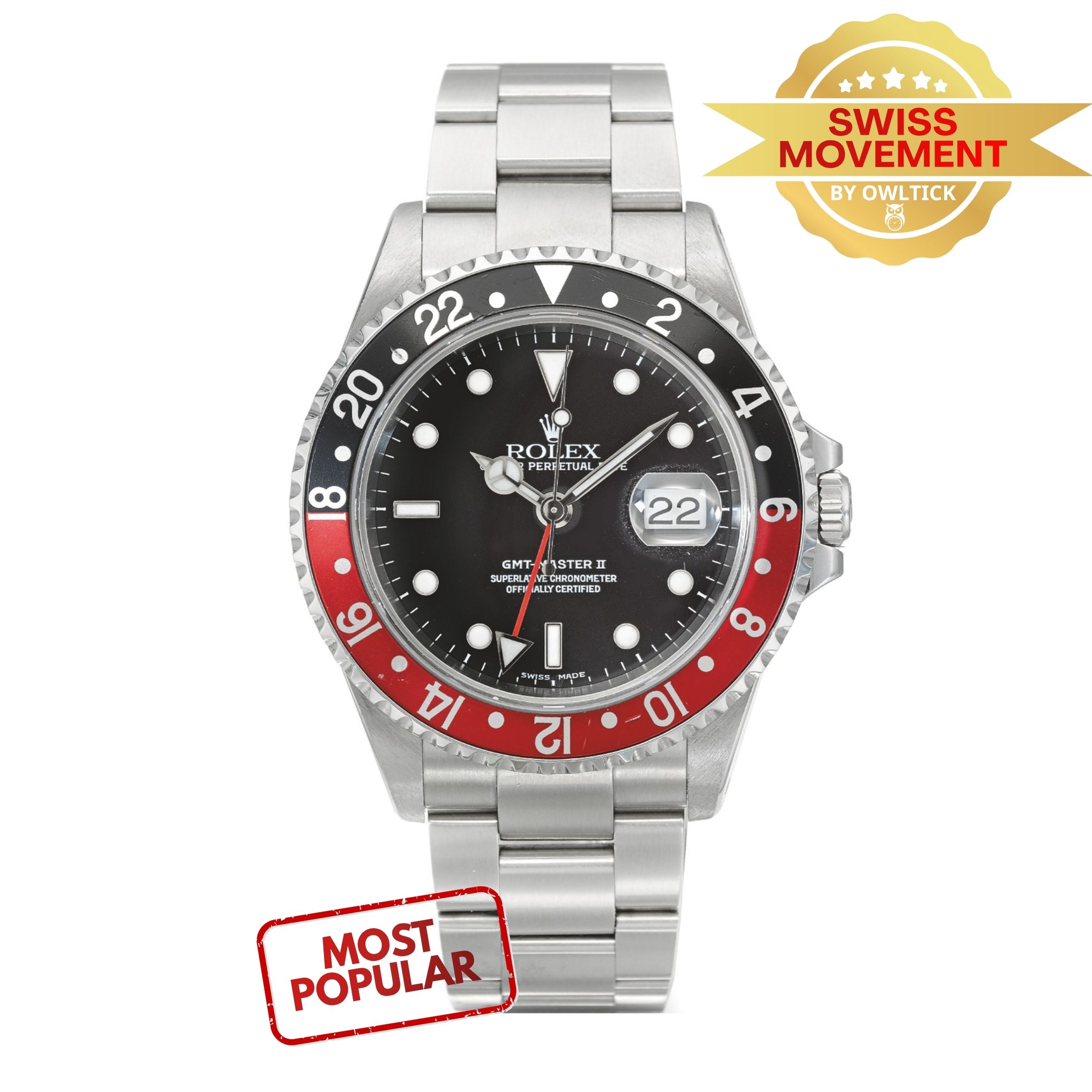 [Super Clone] Rolex GMT-Master II 40mm Black Dial Oyster 
