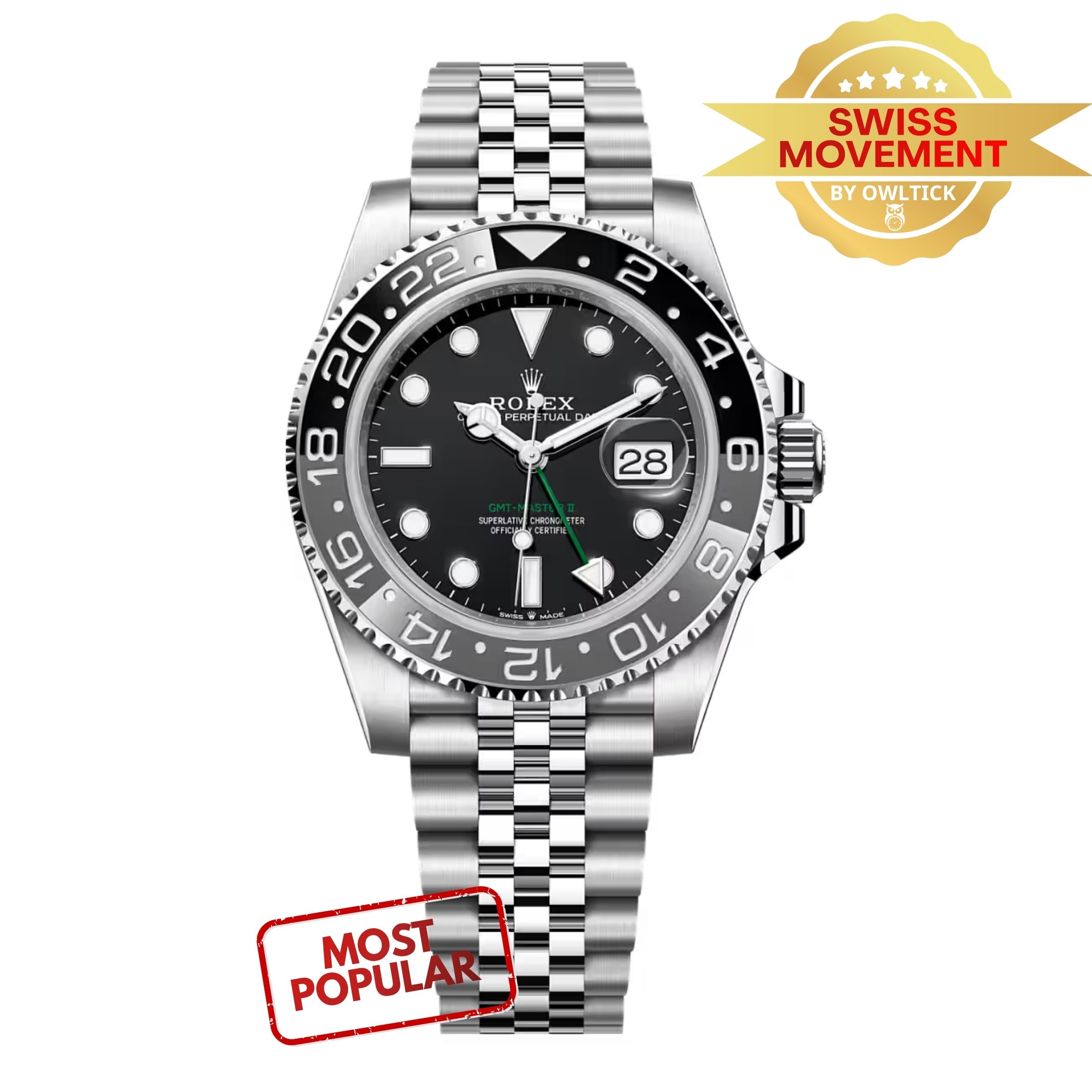 [Super Clone] Rolex GMT-Master II Black Dial 126710GRNR “Bruce Wayne” Jubilee 2024 