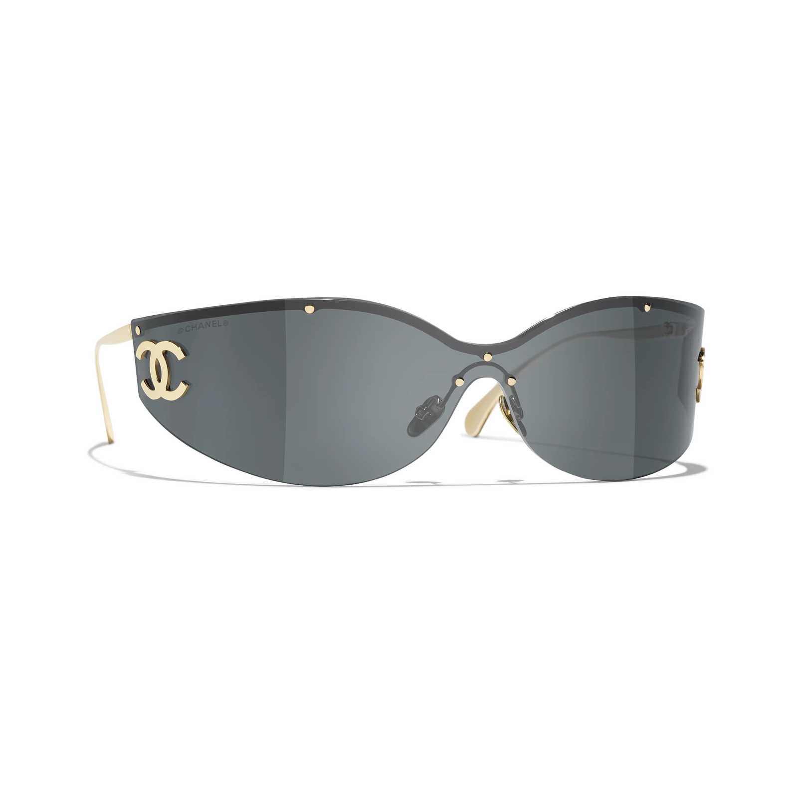 Chanel Exclusive Shield Sunglasses Metal Grey Color A71787