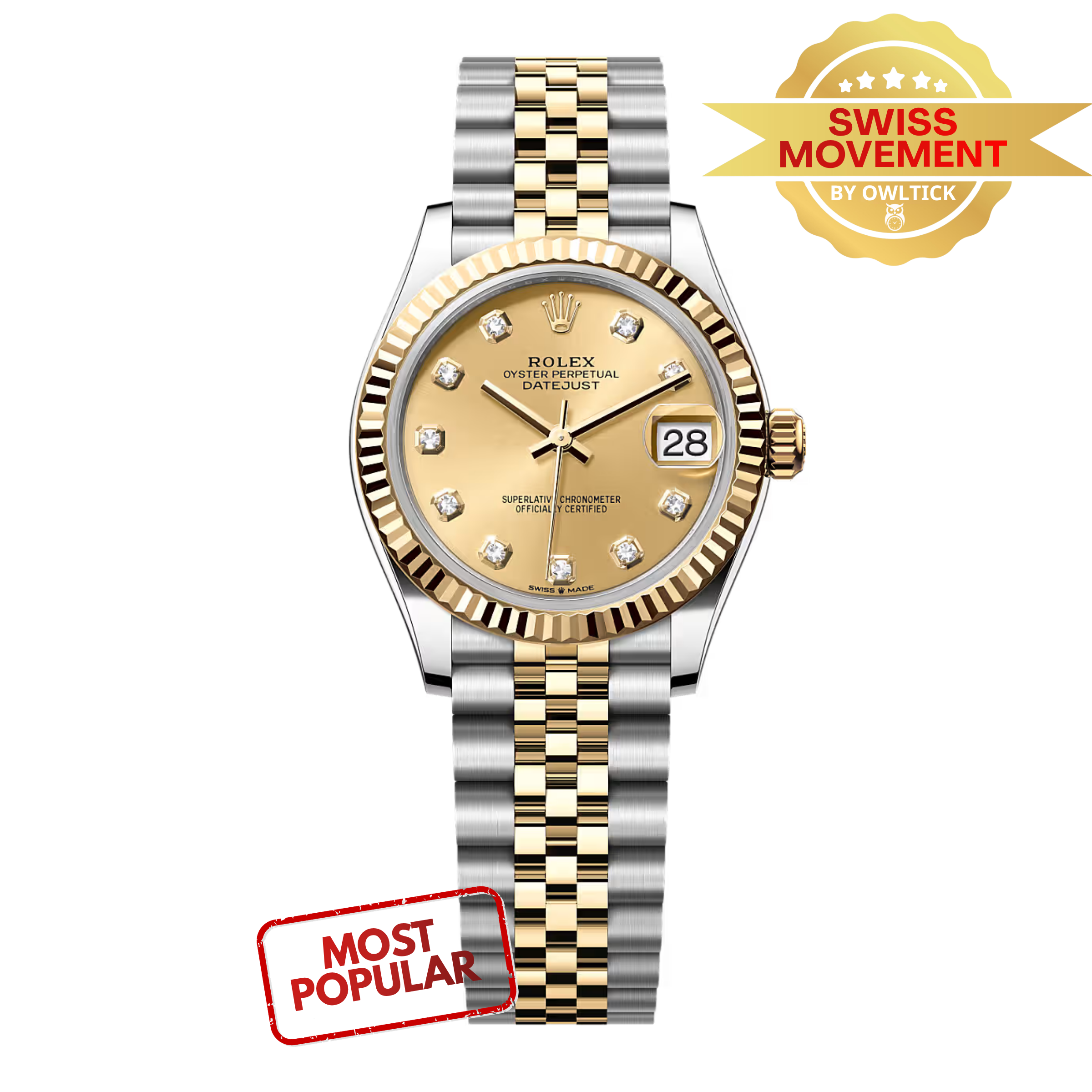 [SUPER CLONE] Rolex Datejust 31mm Champagne Dial Jubilee 278273