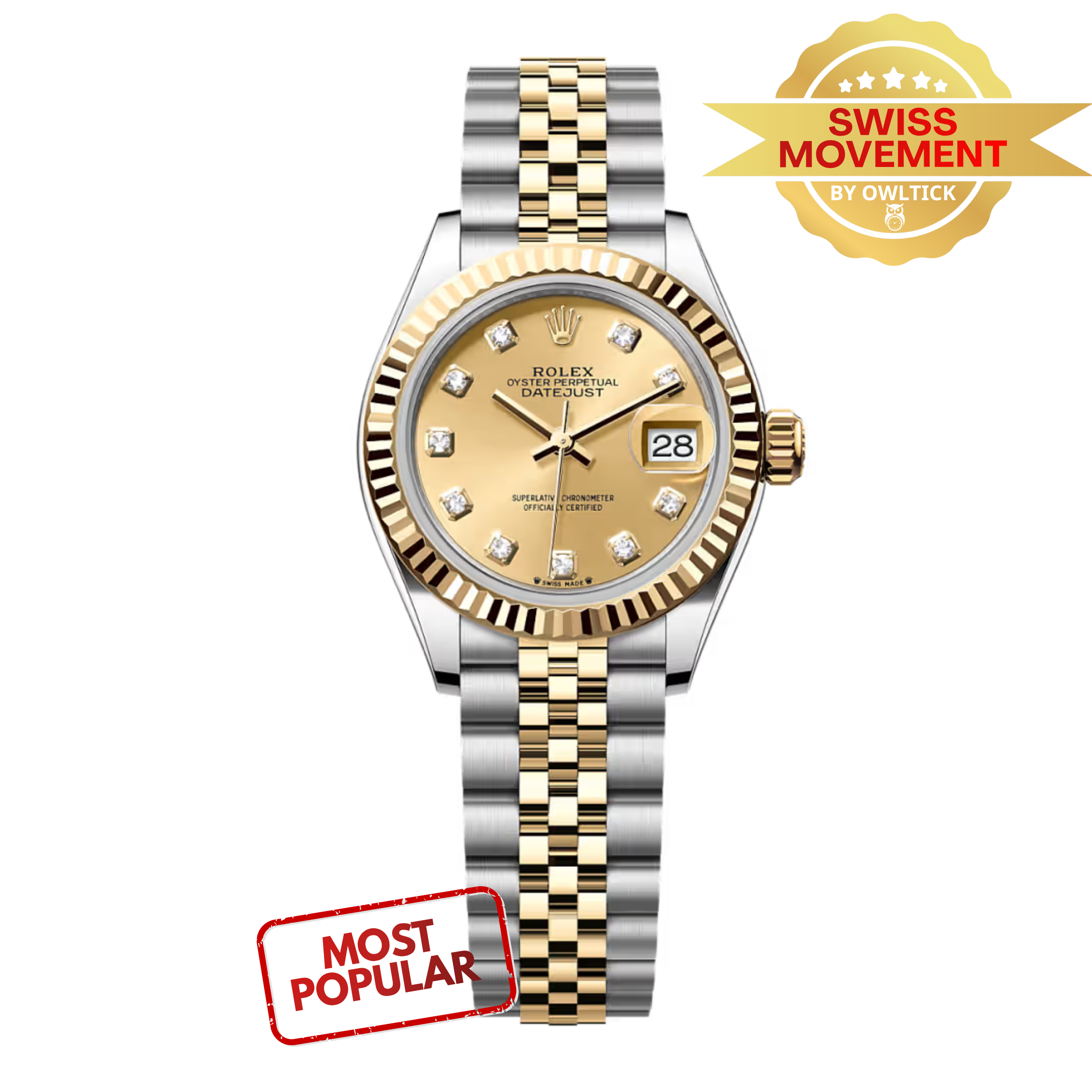 [SUPER CLONE] Rolex Datejust 28mm Champagne Dial Jubilee 279173