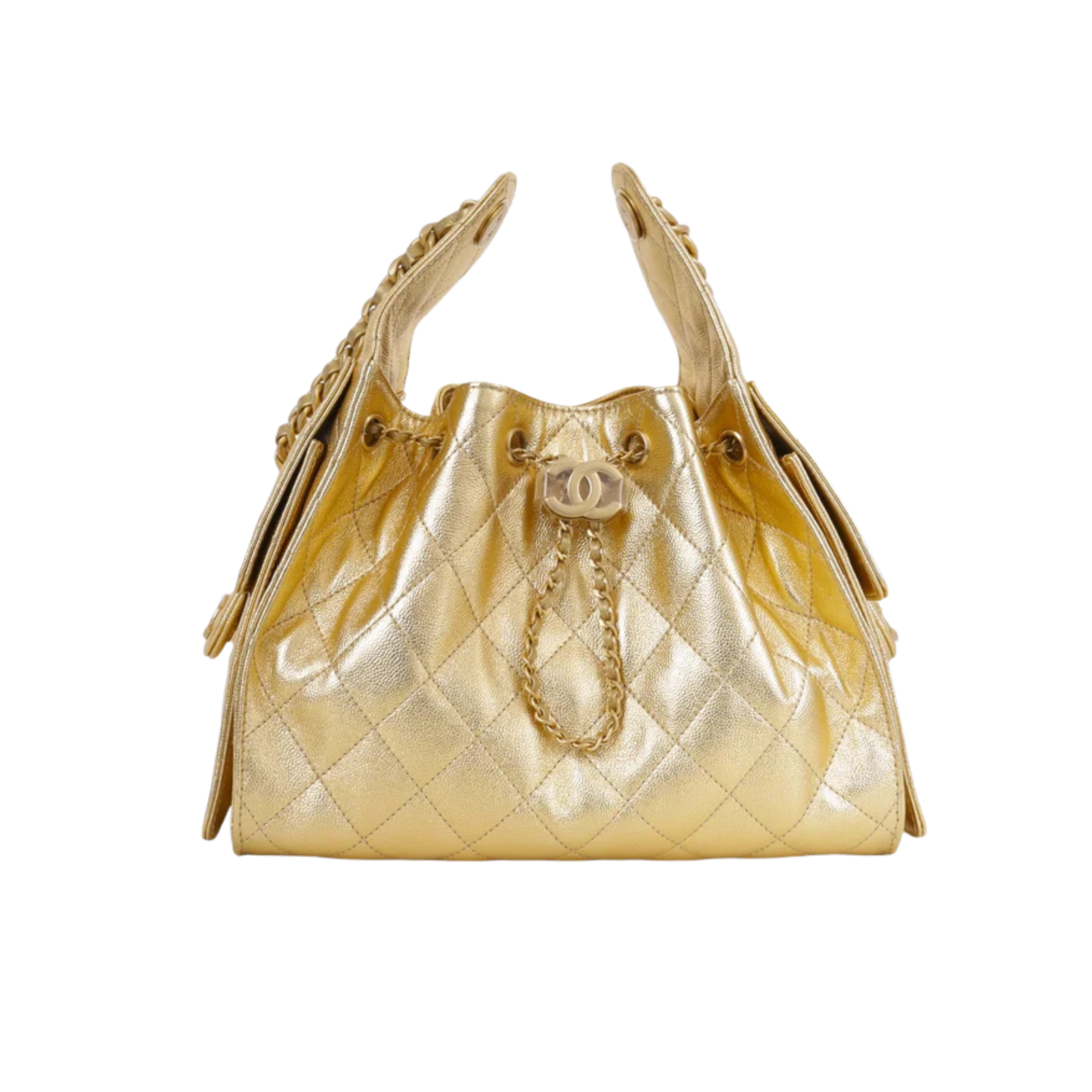 CHANEL 25 Small Handbag Gold Caviar 30cm/11.8in