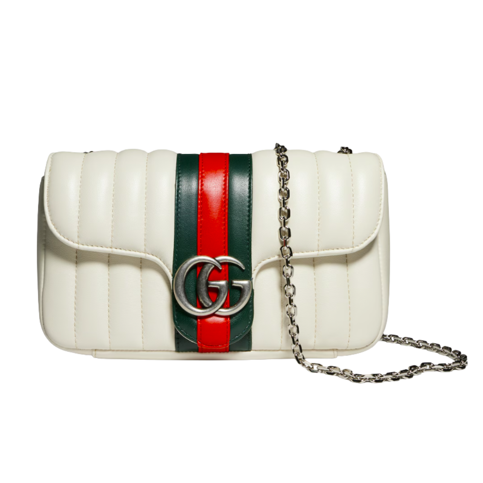 Gucci Jetset GG Marmont Small Shoulder Bag White Leather 20.5cm/8.1in A006X1