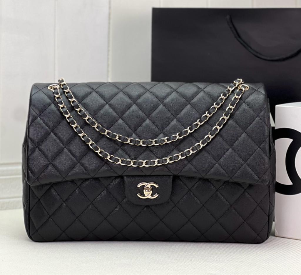 Chanel Caviar Travel Flap Bag Black 38cm